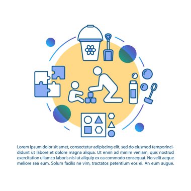 Zaman birlikte makale sayfası vektör şablonu. Çocuk eğitim gam