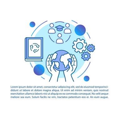 Sıfır atık eğitim, makale sayfası vektör şablonu. Doğrusal simgeler ve metin kutuları ile broşür, dergi, kitapçık tasarım elemanı. Atık yönetimi. Baskı tasarımı. Metin alanı ile kavram çizimleri