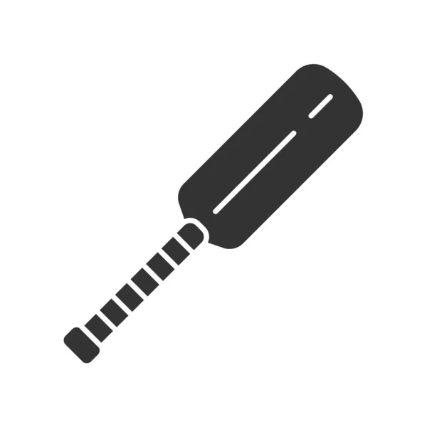 Cricketschläger Symbol Ausrüstung Für Schlagmänner Flachbaublock Aus Holz Mit Langem — Stockvektor