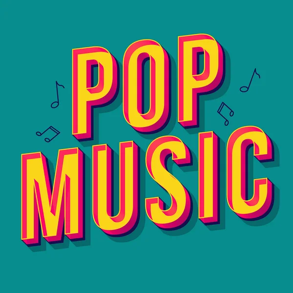 ポップミュージックヴィンテージ3Dベクトルレタリング レトロな太字のフォント ポップアートの様式化されたテキスト 古い学校スタイルの文字番号 要素パック 90年代 80年代のポスター バナー 松の色の背景 — ストックベクタ