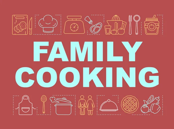 Семейное кулинарное слово означает "баннер". Семейная деятельность. Овощи — стоковый вектор
