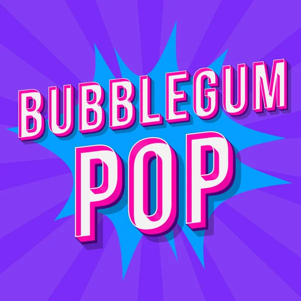 Bubblegum Pop Vintage Vector Belettering Retro Vet Lettertype Lettertype Pop — Stockvector