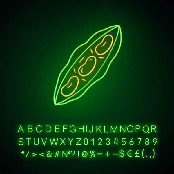 Haricot néon icône de lumière — Image vectorielle