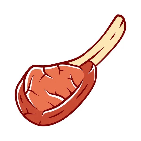 Parrilla tomahawk filete icono de color. Carniceros de carne. Carne asada p — Vector de stock