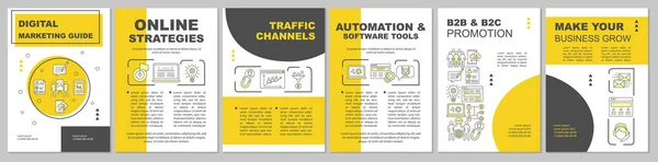 Layout de modelo de brochura de estratégia de marketing. Canais de trânsito. F — Vetor de Stock