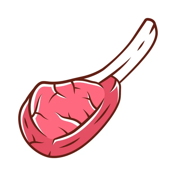 Icono de color filete Tomahawk. Carniceros de carne. Producción de carne y sa — Vector de stock