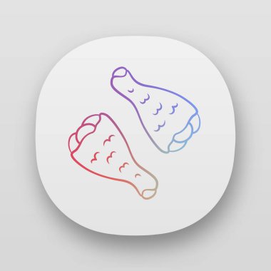 Tavuk baget uygulaması simgesi. Kasaplar et. Et üretimi ve 