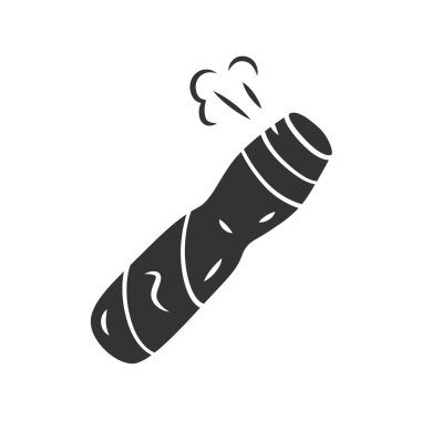 Vücut spreyi, deodorant şişesi glyph simgesi. Cilt bakım aksesuar sil