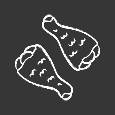 Tavuk baget tebeşir simgesi. Kasaplar et. Et üretimi bir