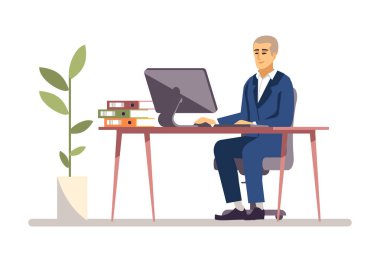 Patron çalışma düz vektör illüstrasyon
