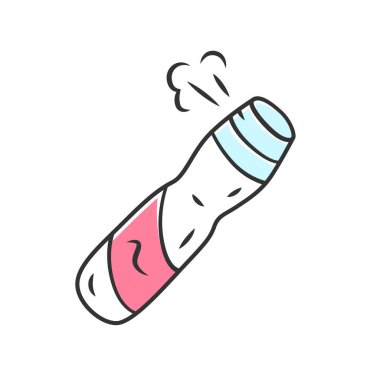 Vücut spreyi, deodorant şişesi renk simgesi. Cilt bakım aksesuarı iso