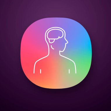 Sağlıklı beyin uygulaması simgesi. İnsan organı nın sağlığı yerinde. Işleyen 