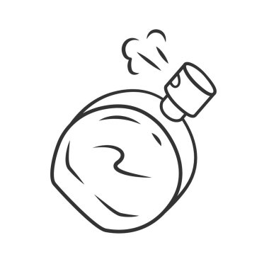 Moda parfüm şişesi doğrusal simgesi. Kadınsı toilette attrib