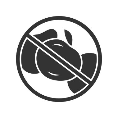 Hiçbir meyve diyeti glyph simgesi. Yüksek lif ve vitamin ürünü. Siluet sembolü. Fruktoz ve glikozsuz gıda. Negatif boşluk. Sebze etobur yemek yok. Keto diyet vektör izole illüstrasyon