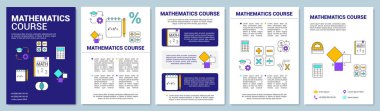 Matematik dersleri broşür şablon düzeni. El ilanı, kitapçık, le