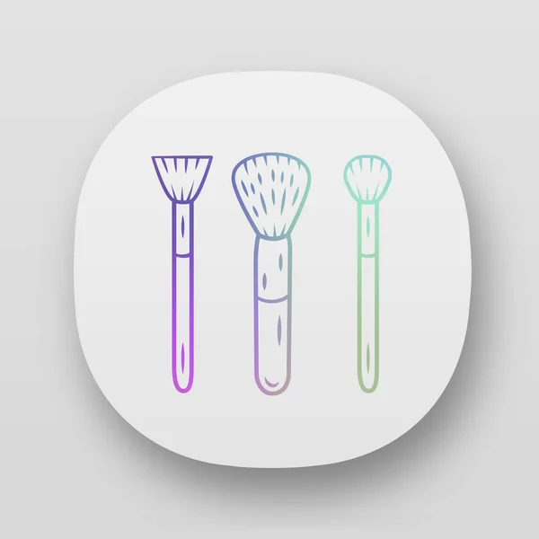 Make-up tools, cosmetische accessoires app icons set. UI/UX-gebruiker int — Stockvector