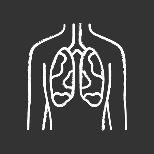 Нездоровые легкие икона мел. Больной человеческий орган. Туберкулез, рак. Un — стоковый вектор