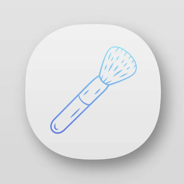 Cepillo de polvo, icono de la aplicación de equipos cosméticos. Interfaz de usuario UI / UX . — Vector de stock