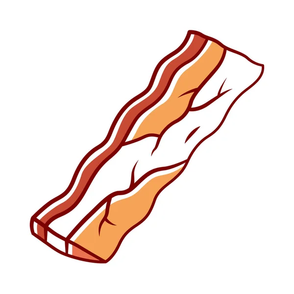 Icono de color tocino a la parrilla. Carniceros de carne. Sowbelly asado. Pieza — Vector de stock