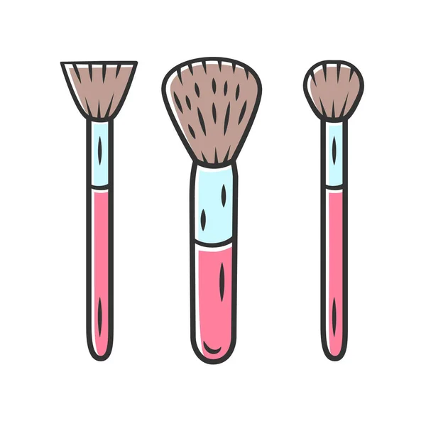 Cosmetic accessories, makeup tools icons set. Feminine fashion, — Stock Vector