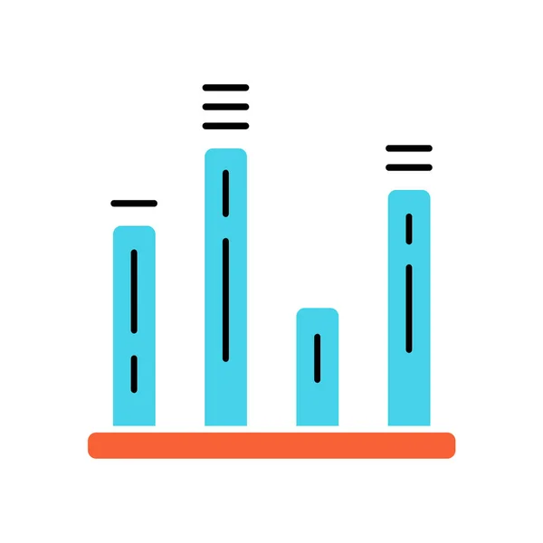 Icono de color gráfico de barras. Diagrama. Gráfica. Visualización de datos estadísticos. Representación simbólica de la información. Comparaciones entre categorías discretas. Ilustración vectorial aislada — Archivo Imágenes Vectoriales