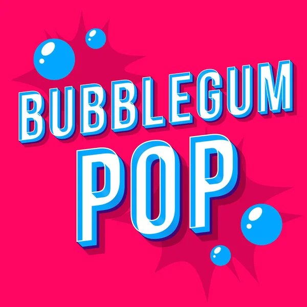 Bubblegum Pop Vintage Vector Belettering Retro Vet Lettertype Lettertype Pop — Stockvector