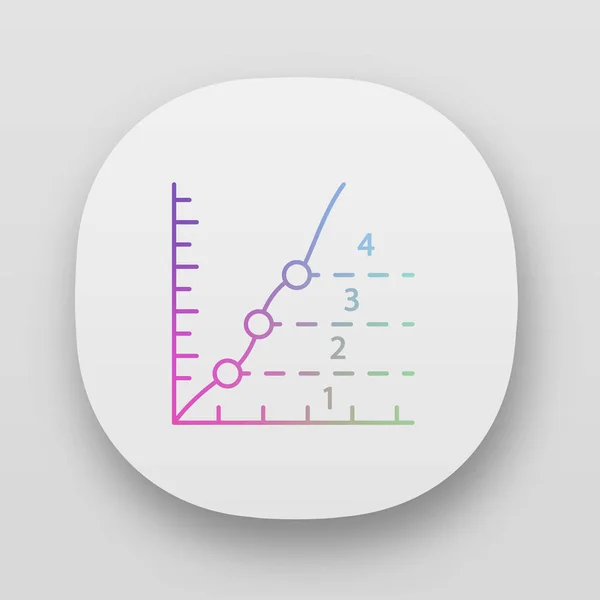 Phase diagram app icon. Limits graphical representation of substance stability. Materials science. Physics, mathematics. UI/UX user interface. Web or mobile applications. Vector isolated illustrations — Stock Vector