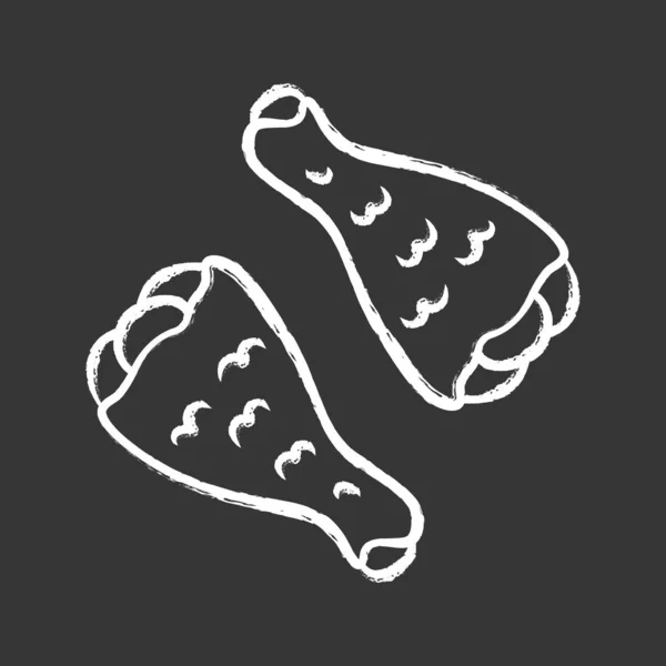 Bâtonnets de poulet icône craie. Viande de boucher. Production de viande — Image vectorielle