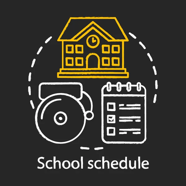 School schema, dienstregeling krijt concept icoon. Educatieve proce — Stockvector