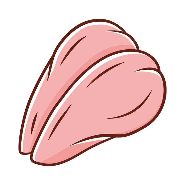 Icono de color pechuga de pollo. Carniceros de carne. Fuente de proteínas. Carne p — Vector de stock