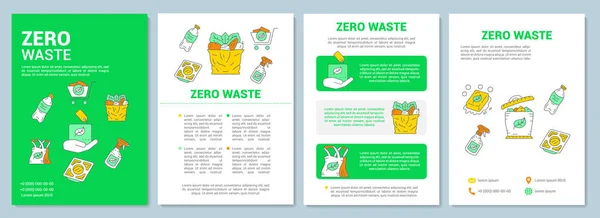 Zero Waste Lifestyle brochure template layout. Milieubescherming flyer, boekje, Leaflet print ontwerp met lineaire illustraties. Vector pagina-indelingen voor magazines, jaarverslagen, Advertising POS — Stockvector