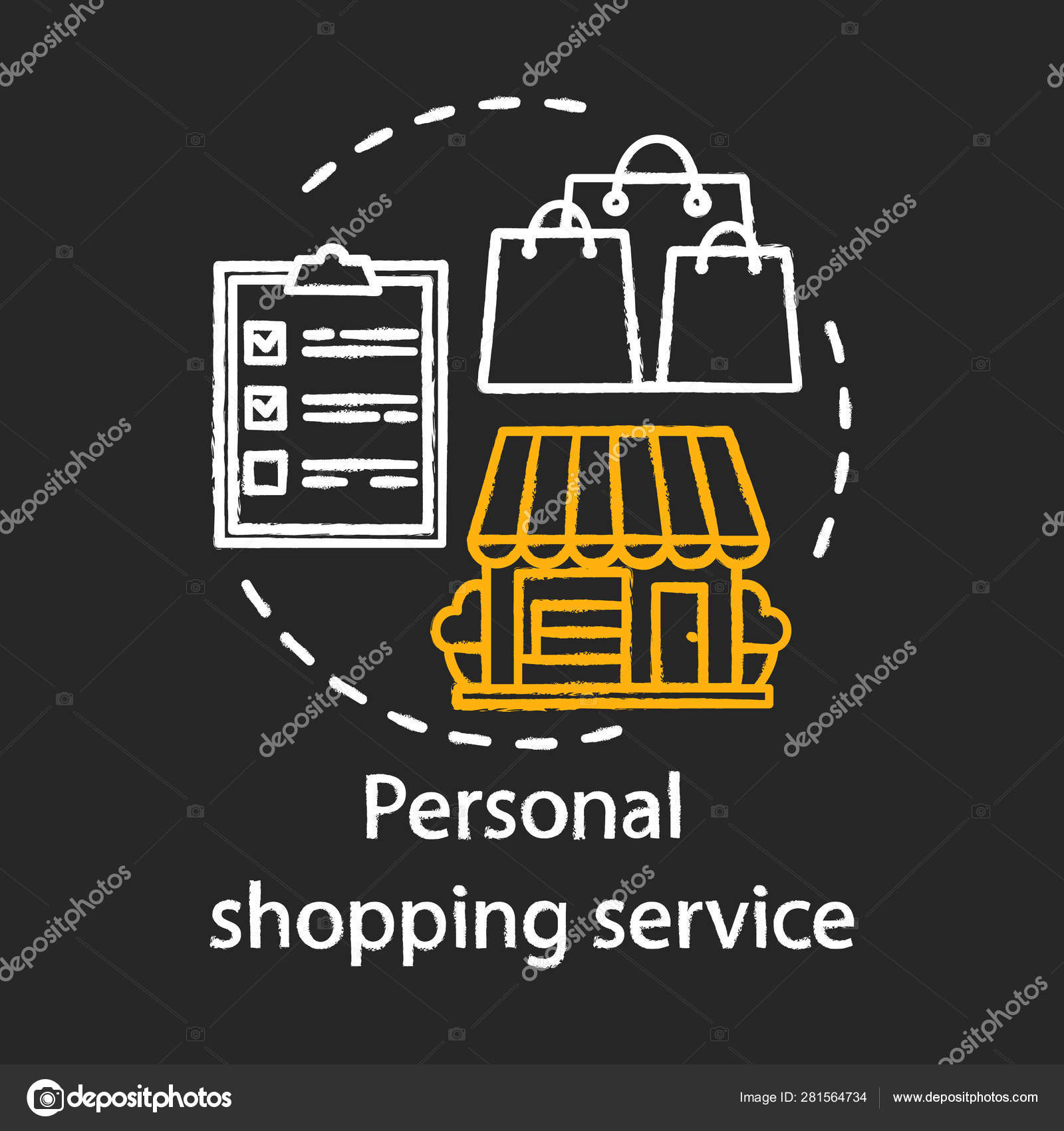 Personal shopping service chalk concept icon. Home service idea. Stock  Vector by ©bsd_studio 281564734