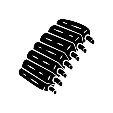 Beef ribs glyph icon. BBQ lamb, pork baby-back ribs on bone. Meat, farm food. Butcher shop product. Restaurant, grill bar menu. Silhouette symbol. Negative space. Vector isolated illustration vector Beef ribs glyph icon. BBQ lamb, pork baby-back ribs on bone. Meat, farm food. Butcher shop product. Restaurant, grill bar menu. Silhouette symbol. Negative space. Vector isolated illustration vector