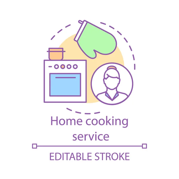 Ícone de conceito de serviço de cozinha em casa. Home ideia de serviço linha fina i —  Vetores de Stock