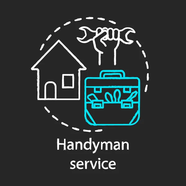 Handyman szolgáltatás kréta koncepció ikonra. Otthon szolgáltatás ötlete. Otthoni rep — Stock Vector