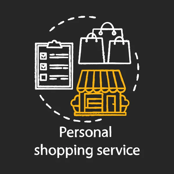 Personal shopping service chalk concept icon. Home service idea. — Stock Vector