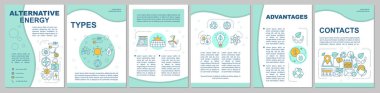 Alternatif enerji broşür şablon düzeni. Eko enerji. Broşürü, 