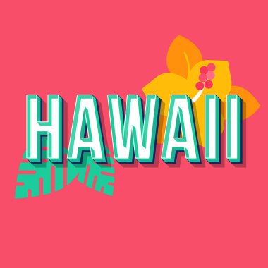 Hawaii vintage 3d vektör yazı. Retro kalın yazı tipi, yazı tipi. P