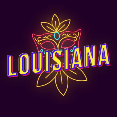 Louisiana vintage 3d vektör yazı. Retro kalın yazı tipi, yazı tipi
