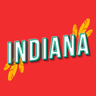 Indiana vintage 3d vektör yazı. Retro kalın yazı tipi, yazı tipi. 