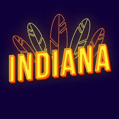 Indiana vintage 3d vektör yazı. Retro kalın yazı tipi, yazı tipi. 
