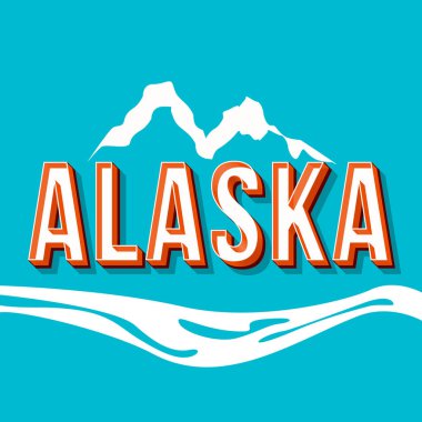 Alaska vintage 3d vektör yazı. Retro kalın yazı tipi, yazı tipi. P