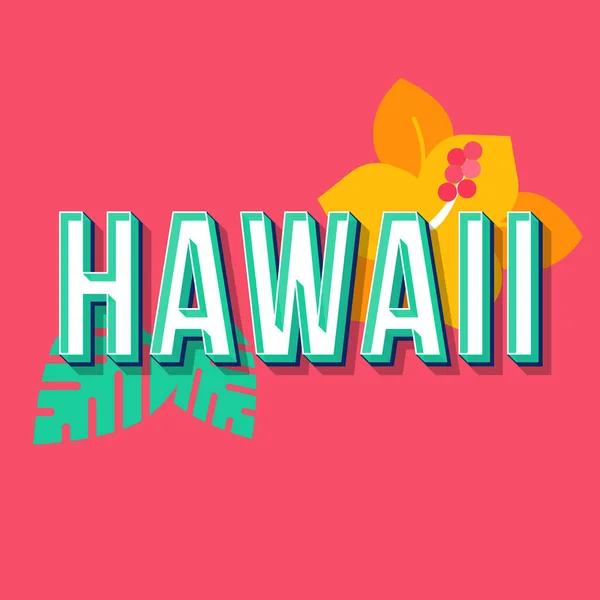 Hawaii vintage 3d vector lettering. Retro bold font, typeface. P — Stock Vector