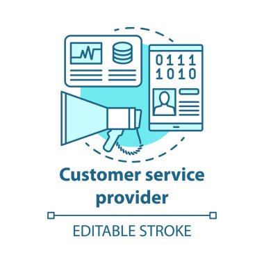 Müşteri hizmetleri sağlayıcısı kavram simgesi. Faturalama fikri ince satır i