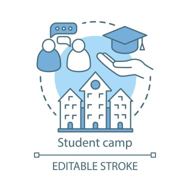 Öğrenci kampı konsept simgesi. Yaz eğitim kulübü, topluluk kimliği