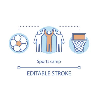 Spor, eğitim kampı konsept ikonu. Yaz aktif kulüp, tatil 