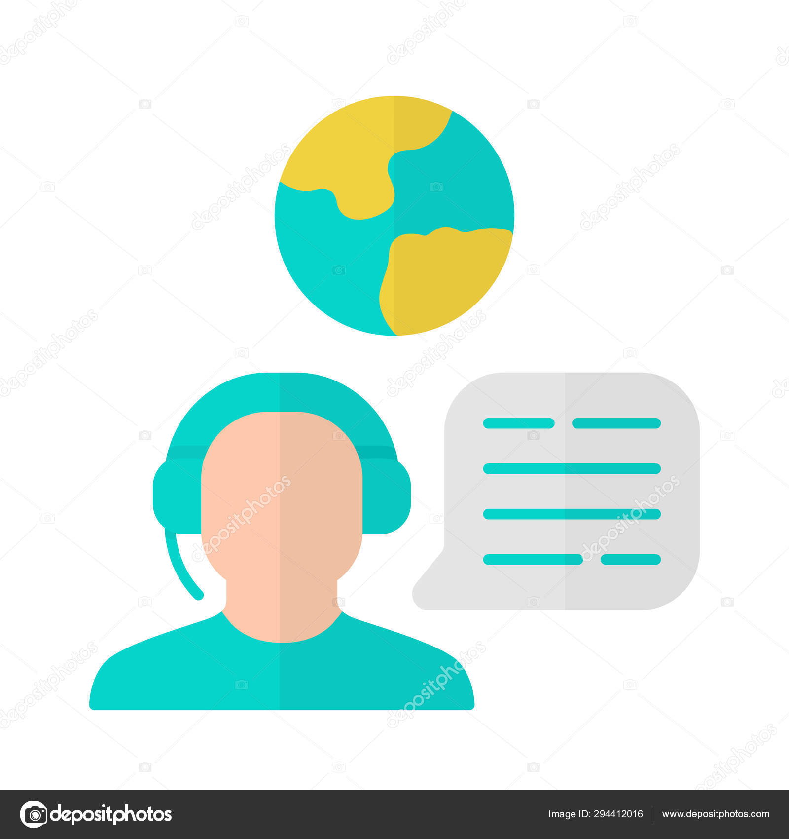 Immigration Consultant Flat Design Long Shadow Blue Color Icon