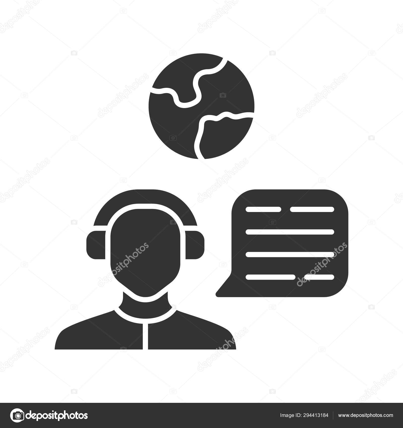 Immigration Consultant Glyph Icon Online Support Hotline