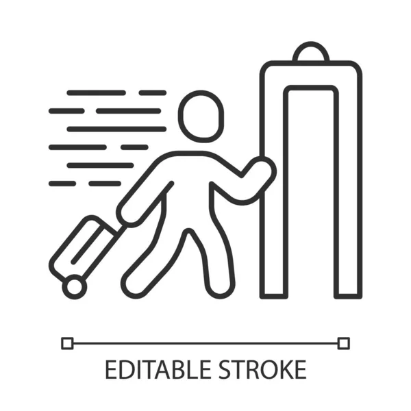 Express Entry lineáris-ikon. Utasszállító, röntgen ellenőrzést a repül — Stock Vector