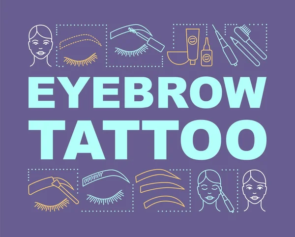 Eyebrow tattoo word concepts banner. Beauty service. Brow henna.
